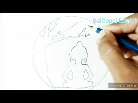 How to draw a Buddha|Guatam Buddha Drawing easy|Gowthama Buddha Drawing  step by step|circle Drawing - YouTube